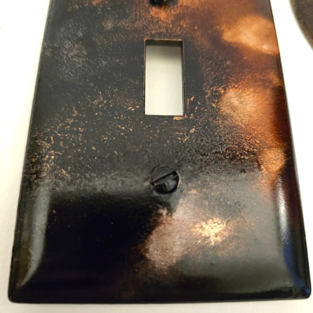 HANDCRAFTED & HANDPAINTED 6 Wood Coaster Set & Upcycled Single Light Switch Case - Picture 10 of 17